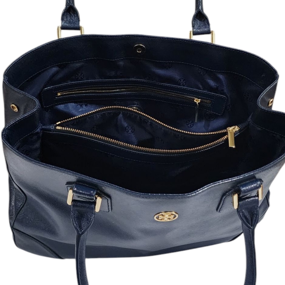 Tory Burch Navy Blue Tote Bag - Picture 12 of 16